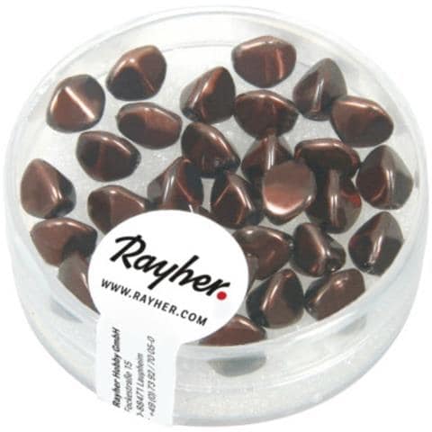 32 Pezzi - Perle In Vetro Triangolare 7mm - Colore Marrone Scuro - Foto 1