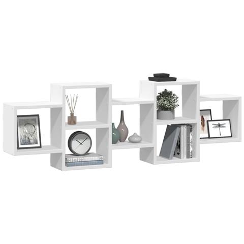 Scaffale A Parete Bianco 129x18x42 Cm In Truciolato - Foto 3