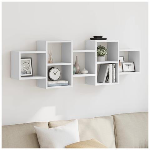 Scaffale A Parete Bianco 129x18x42 Cm In Truciolato - Foto 1