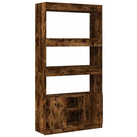 Credenza Rovere Fumo 92x33x180 Cm In Legno Multistrato - Foto 2