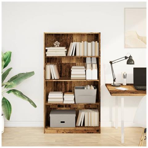 Libreria Legno Antico 80x24x143 Cm In Legno Multistrato - Foto 3