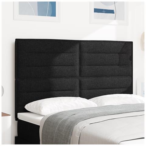 Testiera Design Lineare Nera 160 cm Tessuto - Foto 2