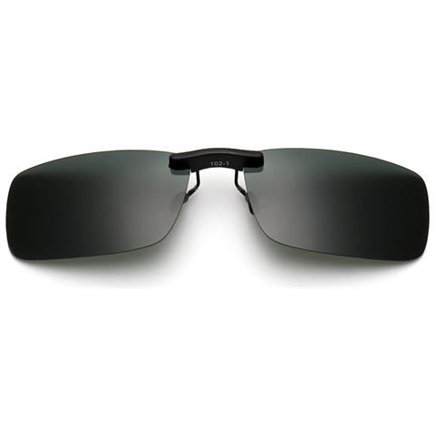 Occhiali Da Sole Clip-on - Lenti Verde Scuro Con Custodia - Foto 1