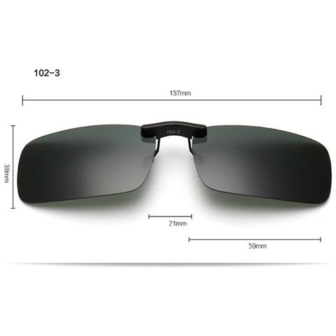 Occhiali Da Sole Clip-on - Lenti Verde Scuro Con Custodia - Foto 5