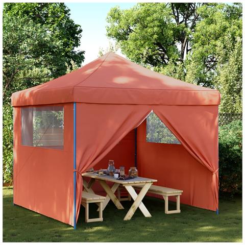 Tendone per Feste Pieghevole Pop-Up con 4 Pareti Terracotta - Foto 2