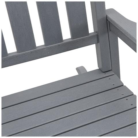 Sedie a Dondolo da Giardino 2 pcs Grigio Chiaro 70x92x107.5 cm HDPE, Sedia a Dondolo da Giardino Grigio Chiaro 70x92x108 cm HDPE - Foto 9