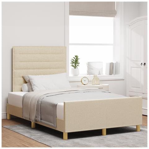 Letto  Crema 120x190 cm in Tessuto - Foto 2