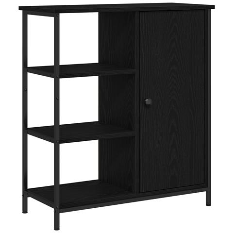Credenza Nero Rovere 70x30x80 cm Legno Ingegnerizzato - Foto 1