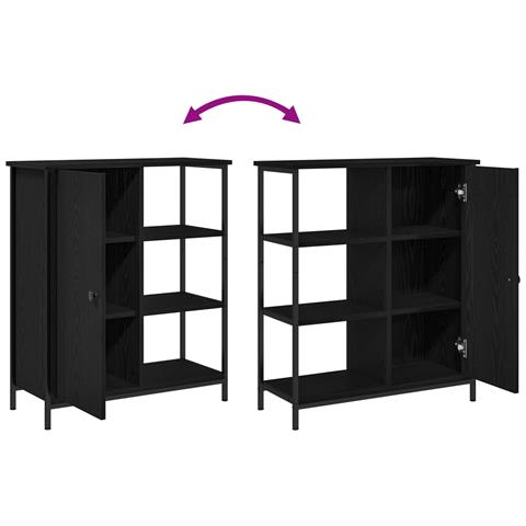 Credenza Nero Rovere 70x30x80 cm Legno Ingegnerizzato - Foto 9