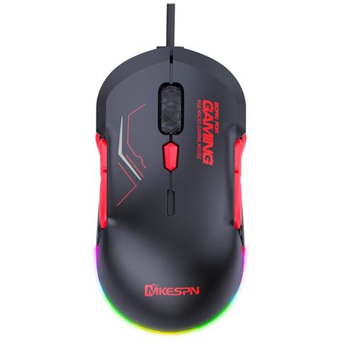 Mouse Da Gioco Cablato Rgb A 10 Pulsanti Con Dpi 12800 E Illuminazione Dinamica Black+red - Foto 2