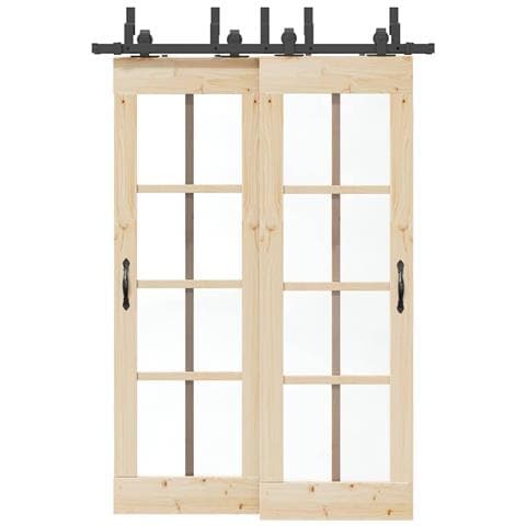 Kit di Binari per Porte Scorrevoli 152,5 cm Acciaio Nero - Foto 2