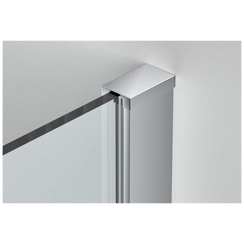 Box Doccia Parete Walk In 80 Cm H 200 Cm Cristallo Temperato Trasparente 8mm Profilo Satinato Melany - Foto 2