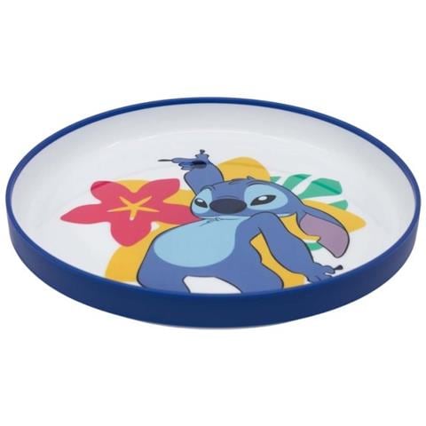 Piatto Antiscivolo Per Bambini Microonde Stitch, Bianco / Blu - Foto 1