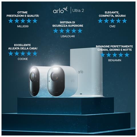 Ultra 2 Telecamera di Sorveglianza esterno, set da 4 bianco - Foto 2