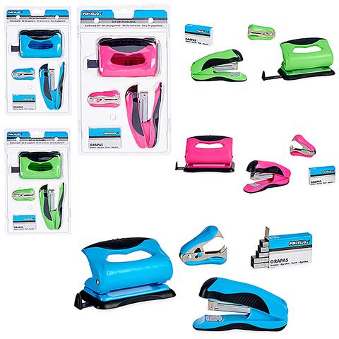 Set Graffettatrice + Foro + Rimuovi Graffette Assortimento 3 Colori Random - Foto 1