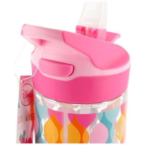 Bottiglia 620ml In Tritan Con Motivo Minnie E Cannuccia Pieghevole, Rosa - Foto 5