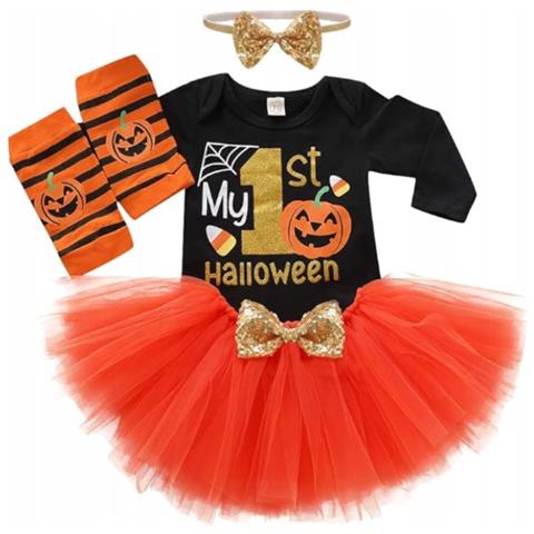 Body Con Gonna Di Halloween Per Bambina Scritta My 1st Halloween - Foto 1