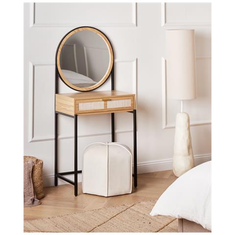 Tavolo Da Toeletta Con Specchio Cassiar Marrone Chiaro - Foto 1