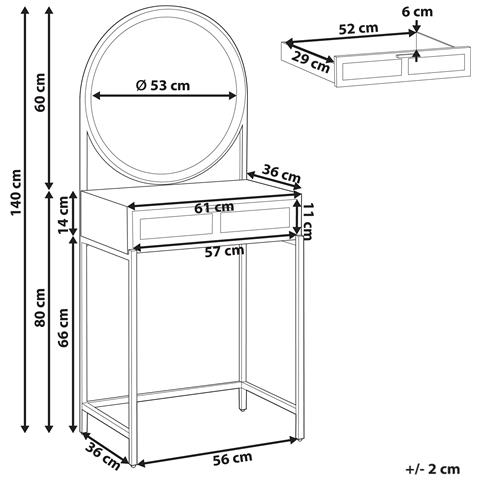 Tavolo Da Toeletta Con Specchio Cassiar Marrone Chiaro - Foto 8