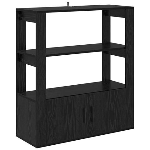 Credenza Rovere nero 30 x 80 x 90 cm Legno multistrato - Foto 1