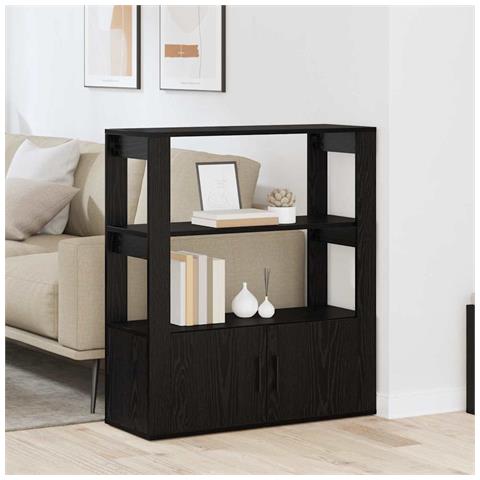 Credenza Rovere nero 30 x 80 x 90 cm Legno multistrato - Foto 2