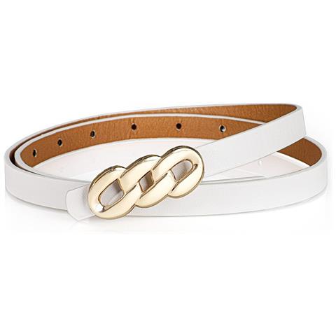 Cintura Da Donna In Pelle Pu Con Otto Fibbie - Accessorio Elegante Per Abiti E Camicie White - Foto 2