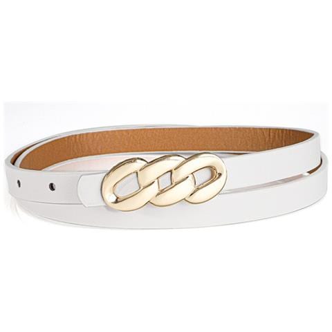 Cintura Da Donna In Pelle Pu Con Otto Fibbie - Accessorio Elegante Per Abiti E Camicie White - Foto 5