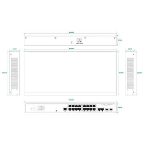ELECTRA-M16-1GB-285W switch di rete - Foto 2
