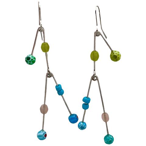 Ciondolo A Doppia Oscillazione Multicolore In Argento 925 E Cristallo. Argento Unico. - Foto 6