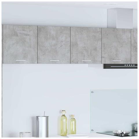 Armadio pensile con porta Riga Grigio cemento 80 x 31 x 40 cm - Foto 2