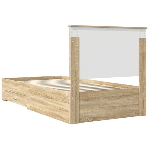 Struttura del letto con testiera Rovere Sonoma 100 x 200 cm - Foto 9
