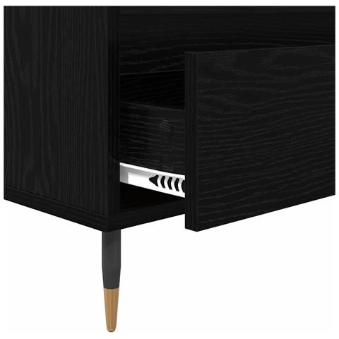 Mobile TV con cassetto Rovere Nero 100 x 34,5 x 44,5 cm - Foto 9