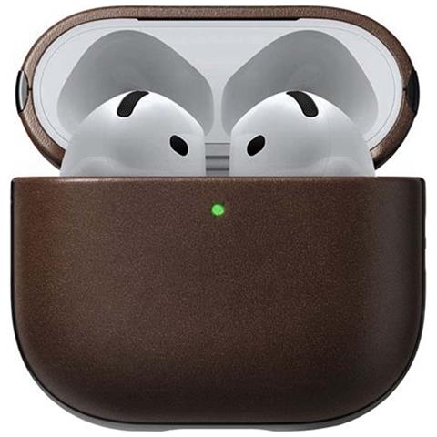 Custodia Per Airpods 4 Modello Modern Leather Antishock, Marrone Scuro - Foto 1