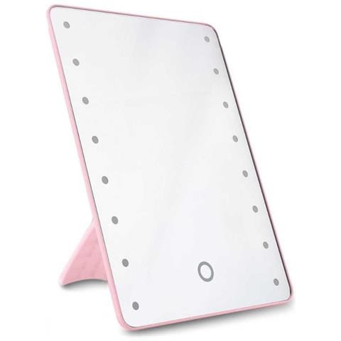 Specchio Da Trucco Led Con Supporto - Tocco Dimmerabile, 3 Modalità Di Illuminazione, 255x185mm Pink - Foto 1