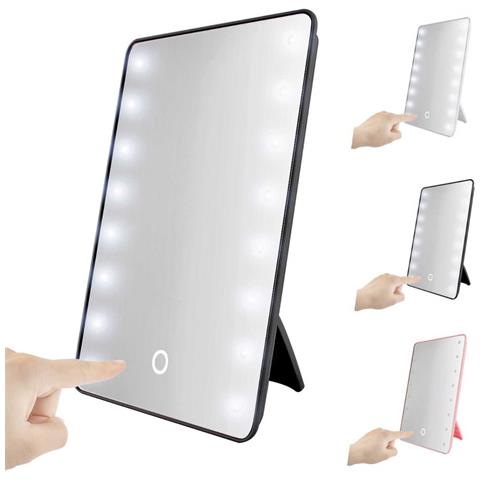 Specchio Da Trucco Led Con Supporto - Tocco Dimmerabile, 3 Modalità Di Illuminazione, 255x185mm Pink - Foto 2