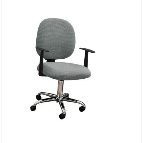 Coprisedia Da Ufficio In Pile Polare Elastico Tinta Unita - Vestibilità Universale, Antipolvere E Rimovibile Lightgrey - Foto 1