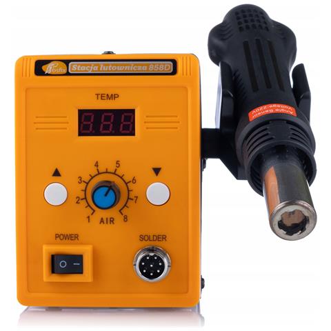 Stazione Saldante Hot-air 858d - Potenza 700w, Regolazione Temperatura 100-500°c | Set 3 Ugelli, Tubo Termoretraibile 328 Pezzi, Flux Rma-223 - Foto 2