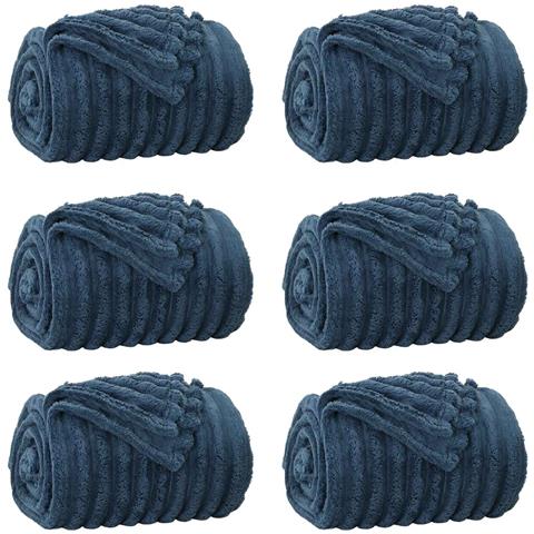 Coperte da Pile 6 pcs Blu navy 270 x 240 cm Panno - Foto 1