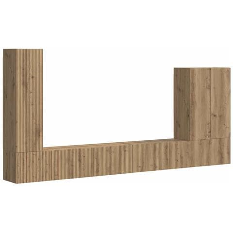 Set di Mobiletto da TV a Parete 6 pcs Rovere artigianale - Foto 1