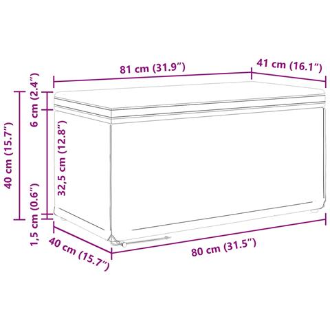 Pouf Blu 81 x 41 x 40 cm Tessuto e Legno Ingegnerizzato - Foto 9