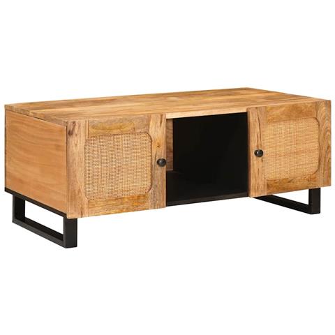 Tavolino da salotto Rovere artigianale 100 x 54 x 40 cm - Foto 1