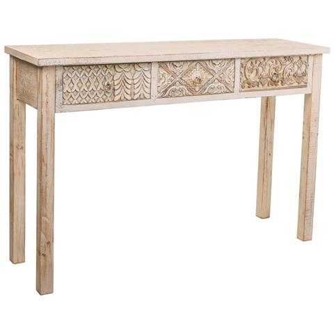 Mobile Da Ingresso In Legno Intagliato 120x35x80 - Foto 1