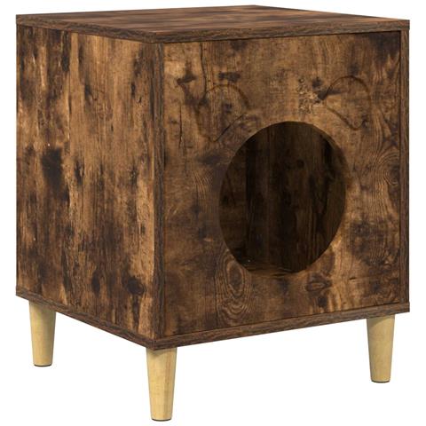 Casa per Gatti Rovere fumé 42,5 x 40 x 53 cm Legno multistrato - Foto 1