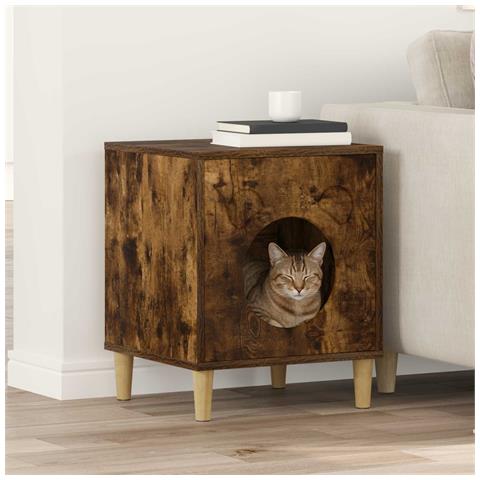 Casa per Gatti Rovere fumé 42,5 x 40 x 53 cm Legno multistrato - Foto 2