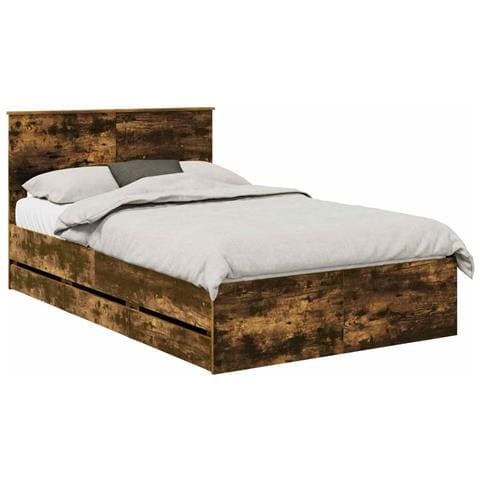 Struttura del letto con cassetto Rovere fumé 120 x 190 cm - Foto 1
