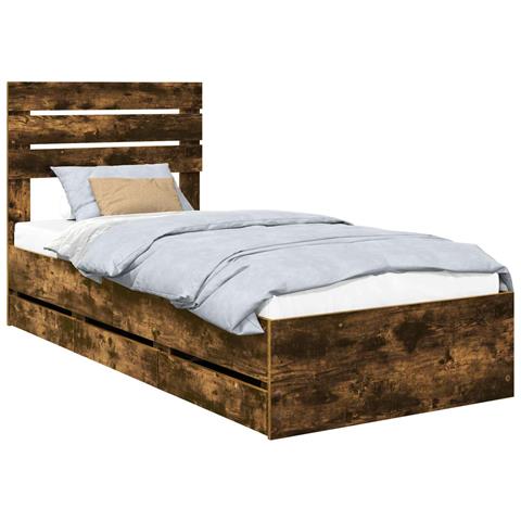 Struttura del letto con cassetto Rovere fumé 75 x 190 cm - Foto 1