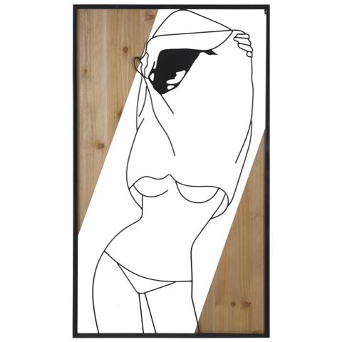 Decorazione In Metallo E Legno Corpi 9-marrone-metallo-50x2x90 Cm - Foto 1