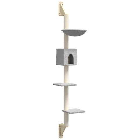 Albero per Gatti con Tiragraffi a Parete Grigio Chiaro 187 cm - Foto 1