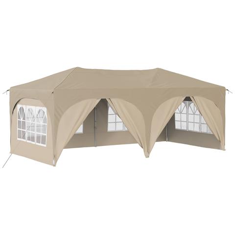 Tenda per feste a pop-up 575 x 288 x 245 cm Crema - Foto 1