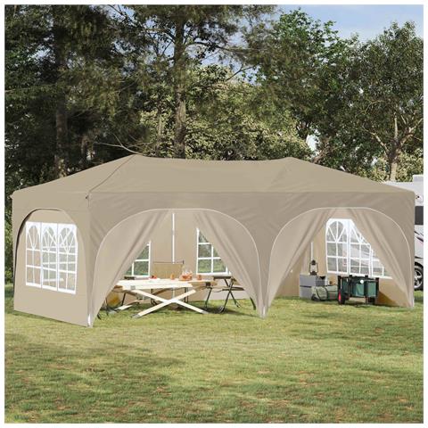 Tenda per feste a pop-up 575 x 288 x 245 cm Crema - Foto 2
